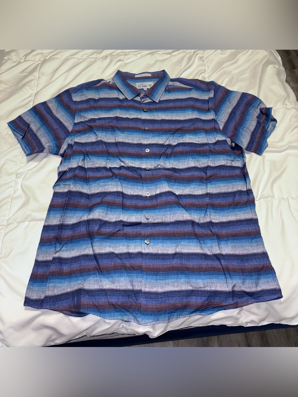 Rodd & Gunn Island XL Sports Fit Linen Short Sleeve Button Down Shirt